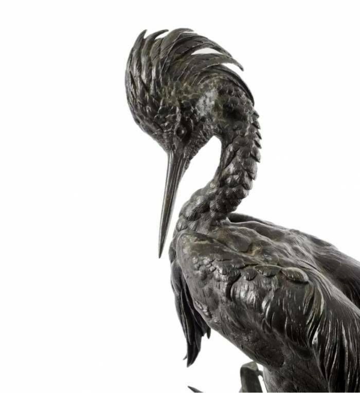Bronze Figure Of A Heron. Jules Moigniez (1835 1894). photo Home Decor