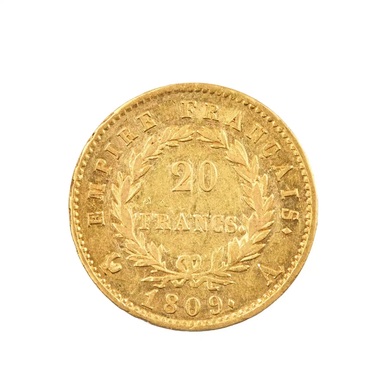20 Franc Gold Coin From 1809., 1800s photo furniture