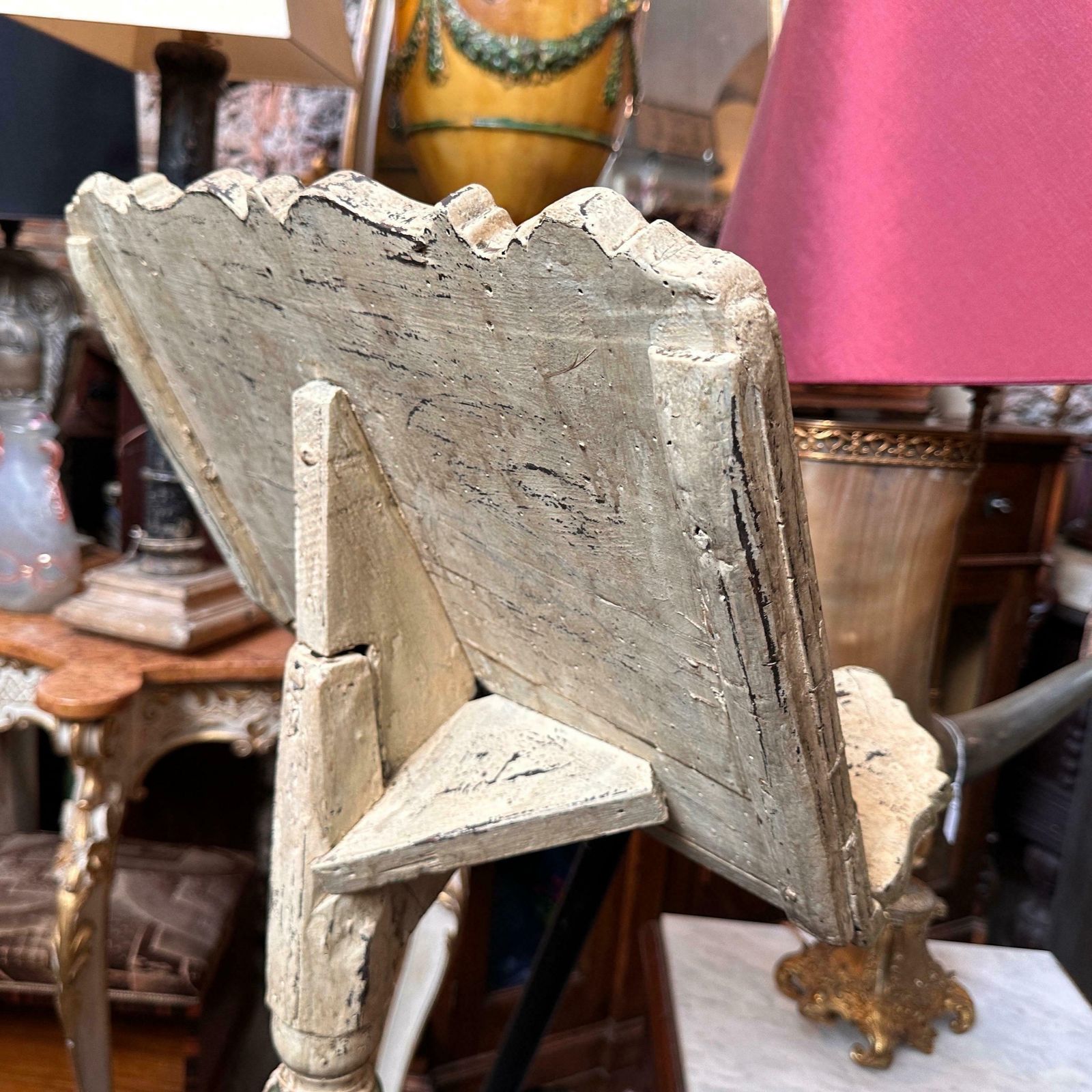 Late 19th Century White And Green Lacquered Wood Sicilian Lectern For Old Books photo buy