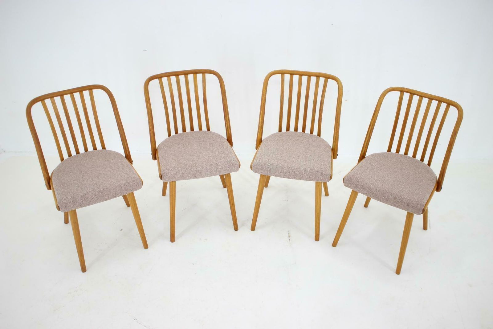 1970s Antonin Suman Set Of 4 Oak Dining Chairs, Czechoslovakia photo furniture
