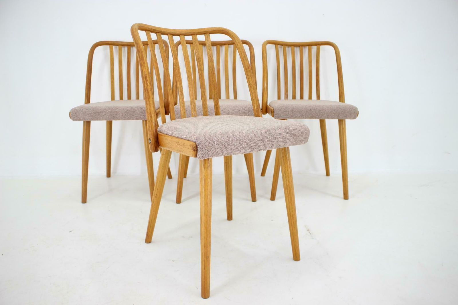 1970s Antonin Suman Set Of 4 Oak Dining Chairs, Czechoslovakia photo 984.0
