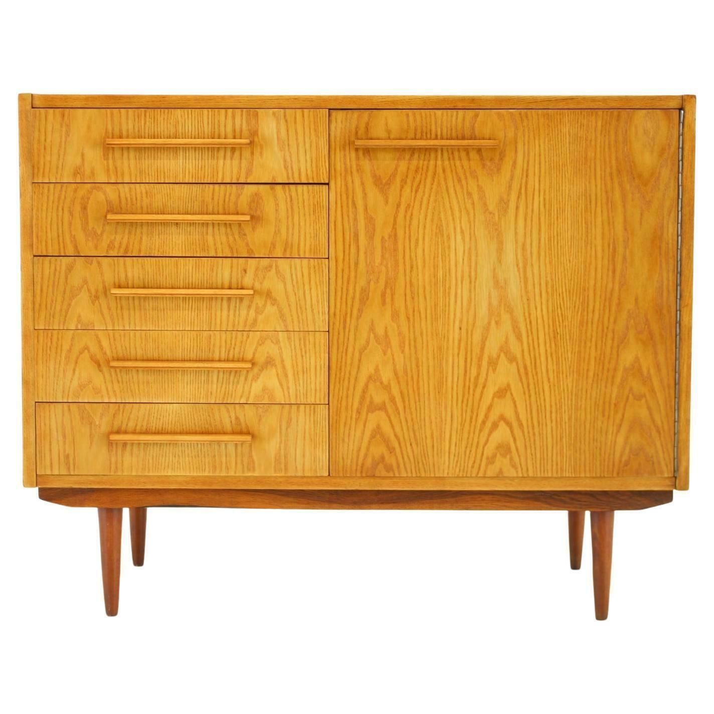1970s Maple Cabinet Or Chest Of Drawers, Czechoslovakia