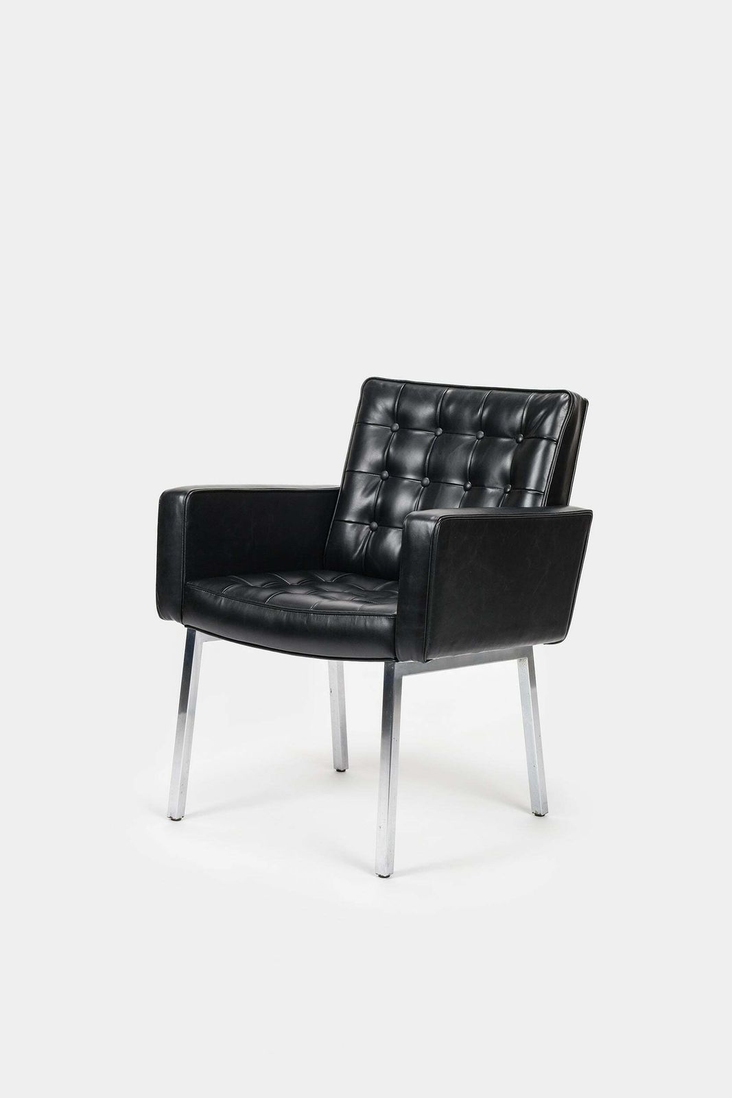 Vincent Cafiero, Armchair, Leather, Knoll International, 50s