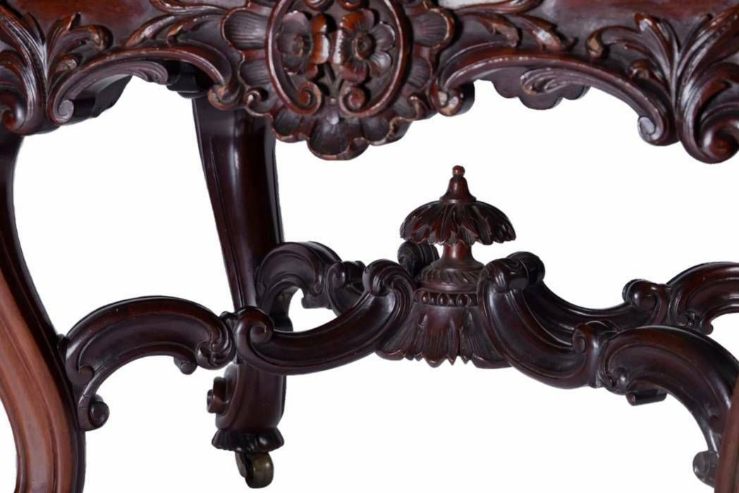 Pair Of Magnificent, Carved, Mahogany Banquettes, In The Style Of George II. The Turn Of The 19th 20th Centuries. photo vinterior