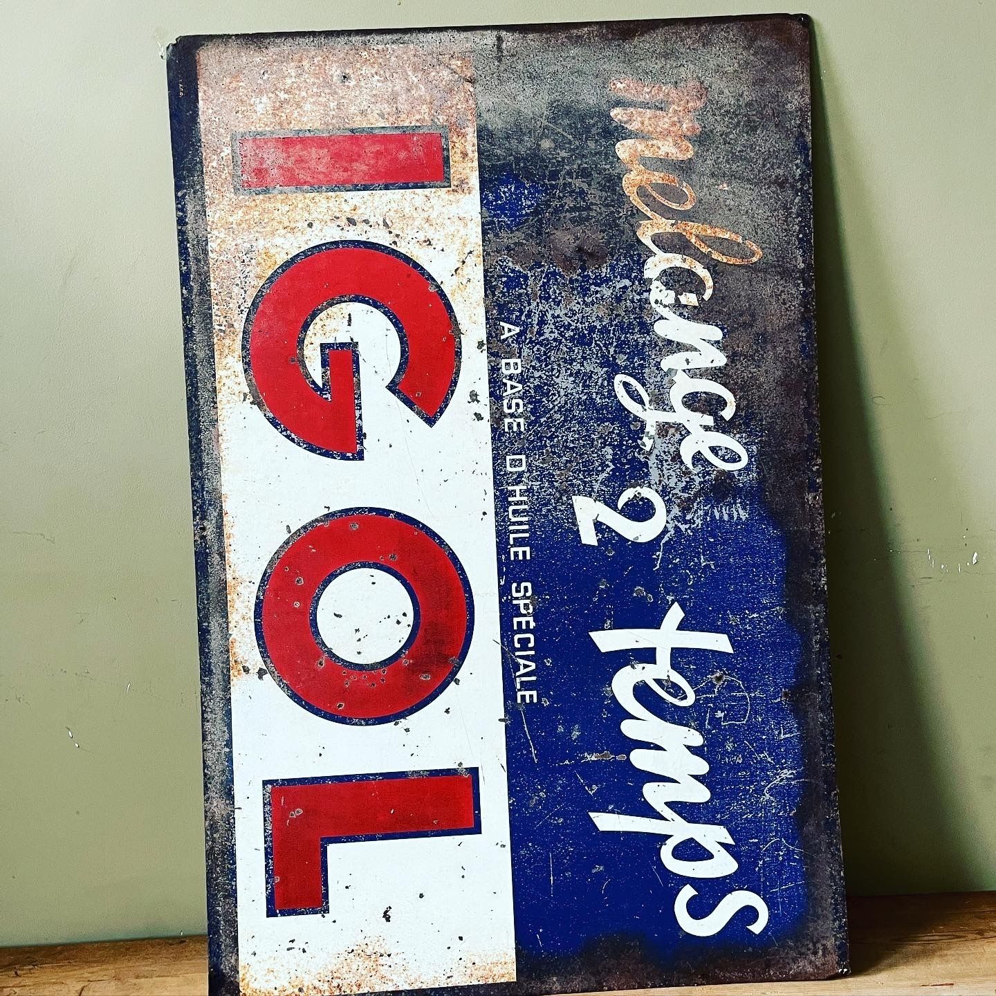 Vintage 1950s French Igol Advertising Sign photo for sale