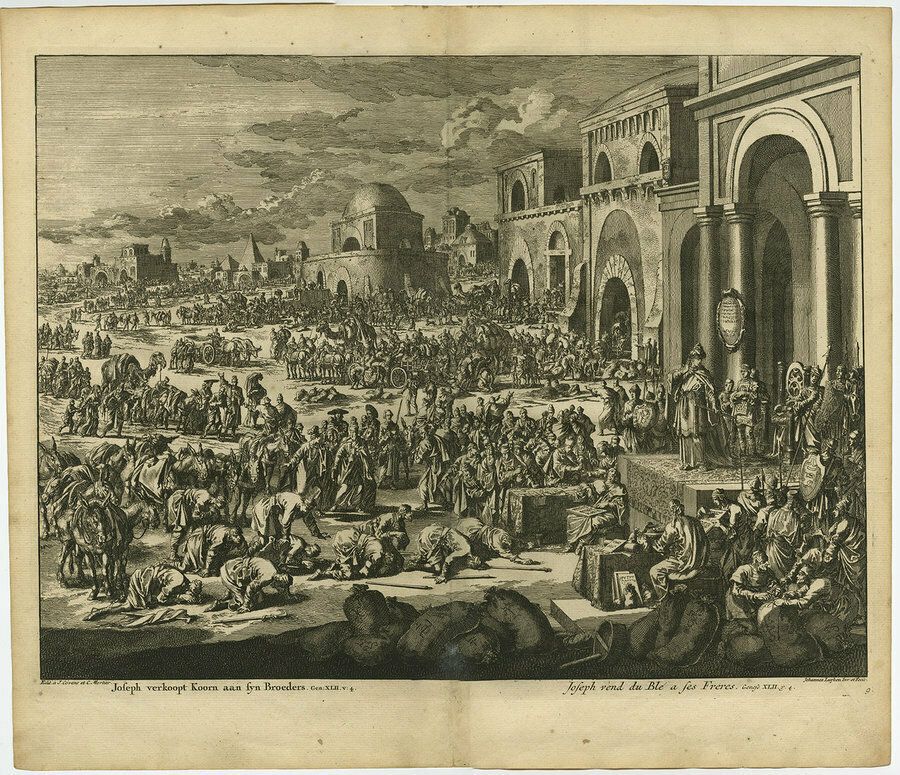 Bible Print Of Joseph Selling Grain To His Brothers
