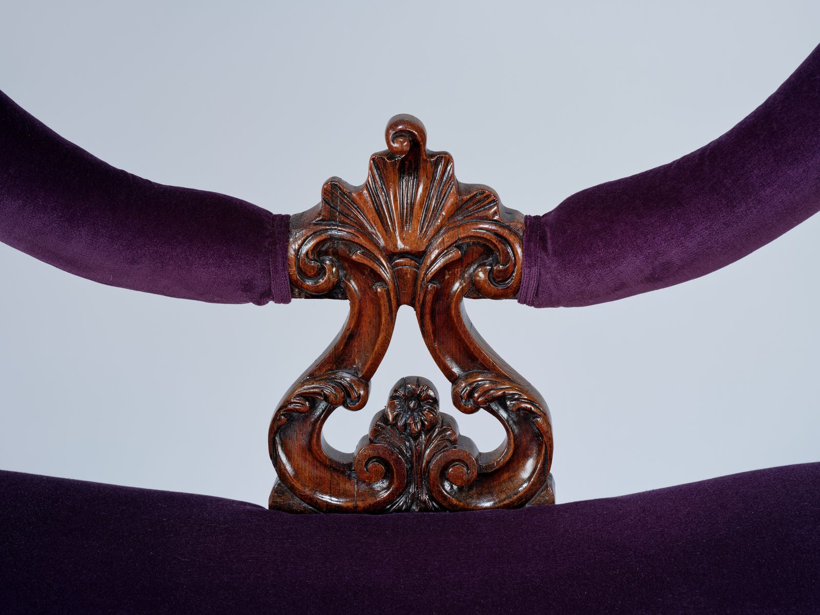 Gorgeous Victorian Barley Twist Rosewood Sofa, Fully Restored And Reupholstered In Rich Purple Velvet, England Circa 1900's. photo vinterior