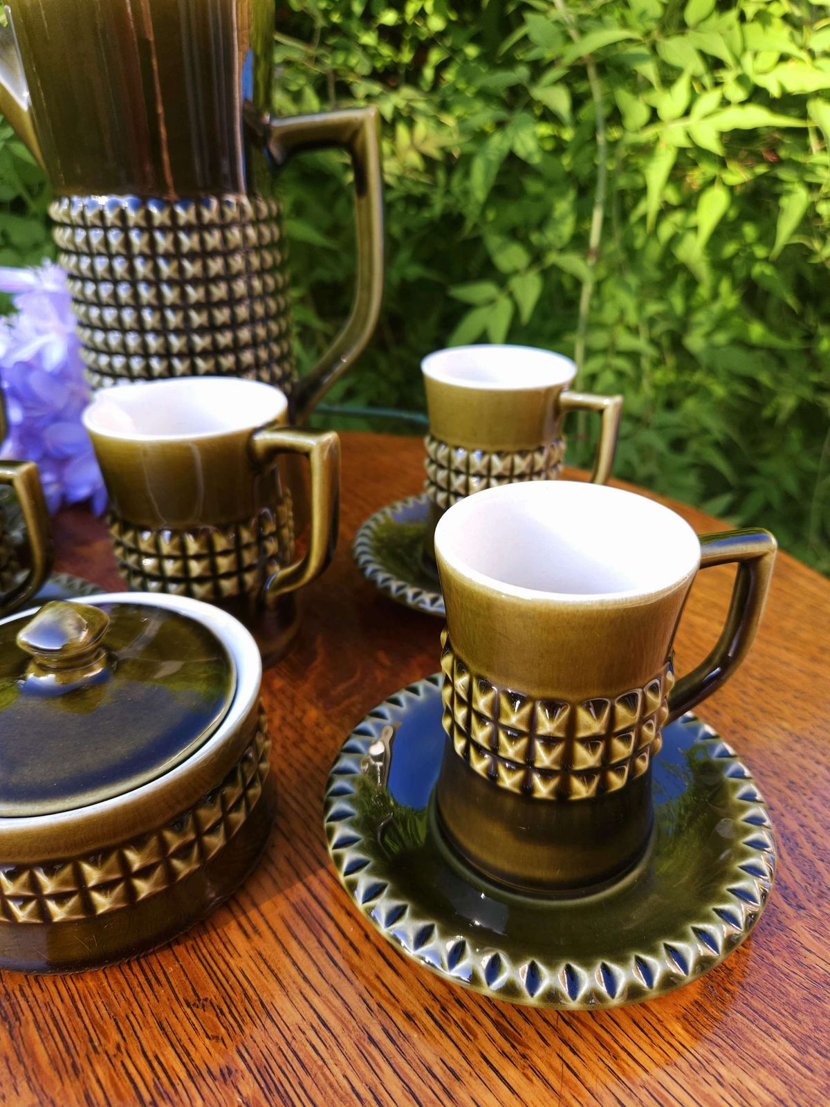 Spectacular, Olive Green 1970's Coffee Set By Secla , Portugal photo furniture