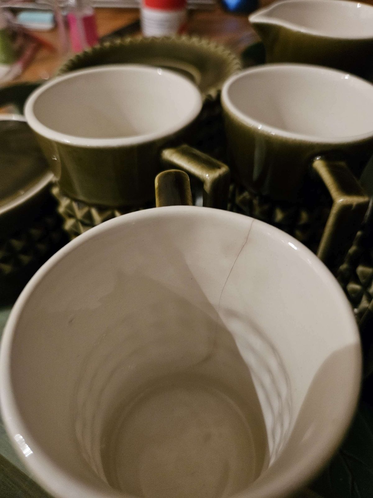 Spectacular, Olive Green 1970's Coffee Set By Secla , Portugal photo vintage