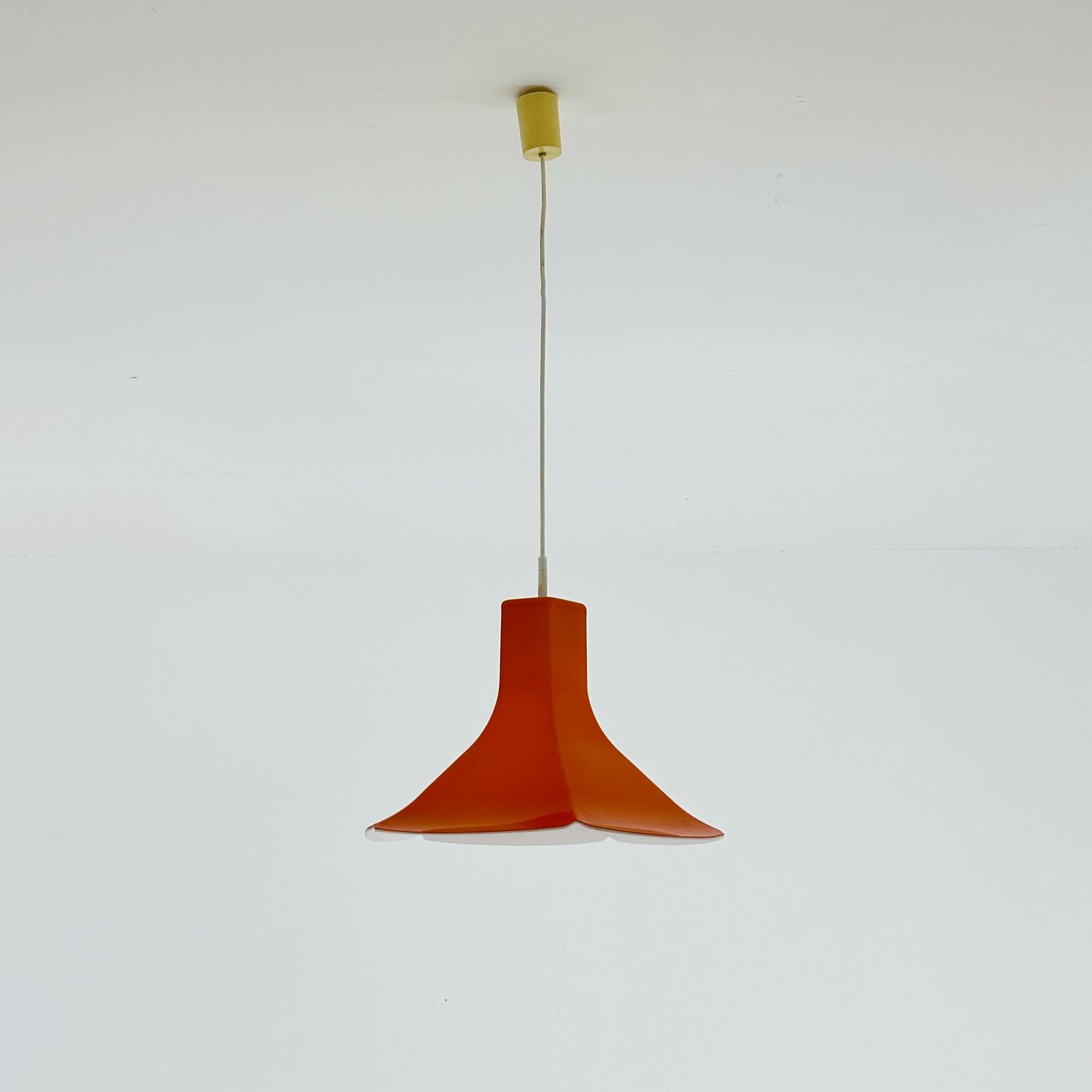 Space Age Orange Pendant Lamp Flower Model Germany. 1970 photo furniture