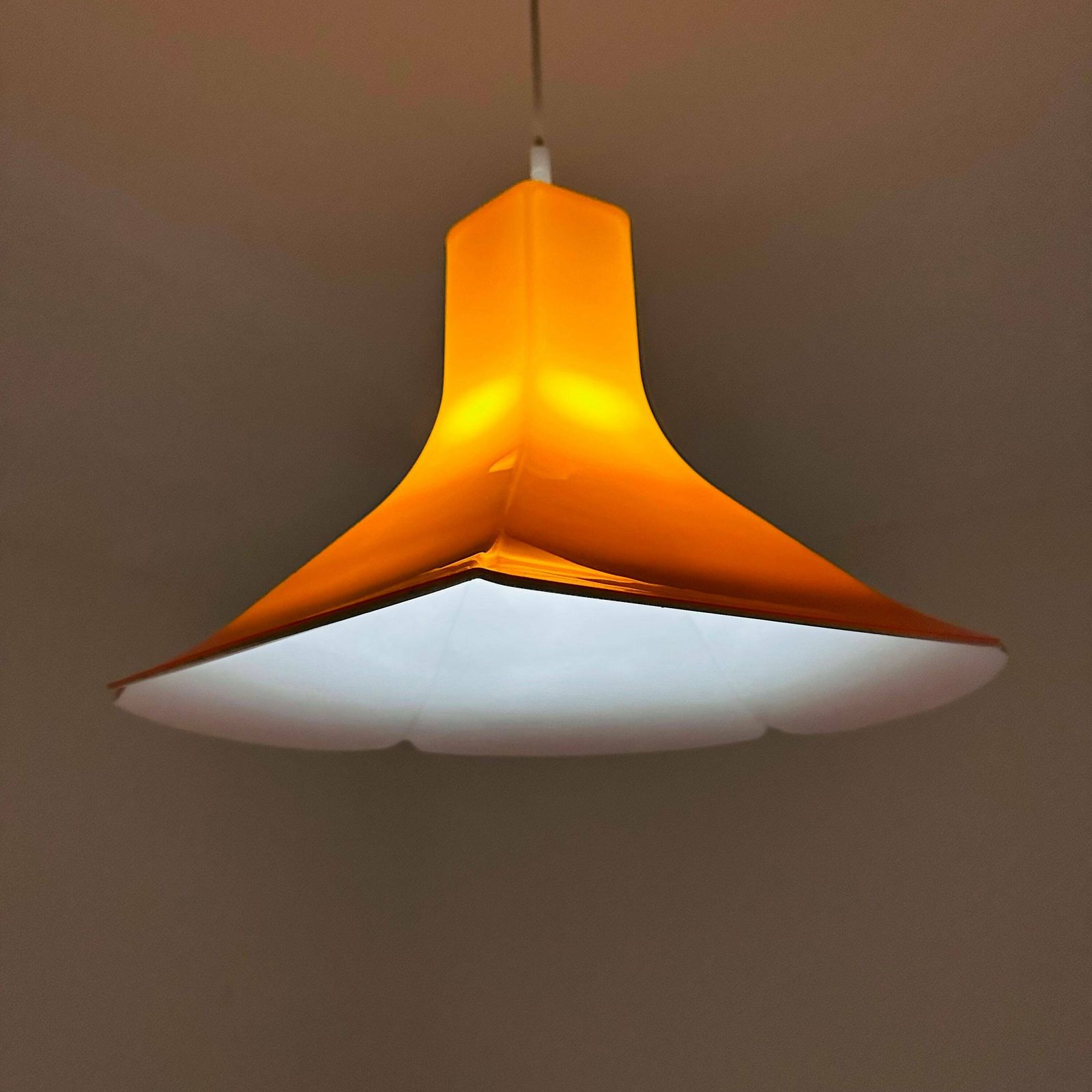 Space Age Orange Pendant Lamp Flower Model Germany. 1970 photo buy