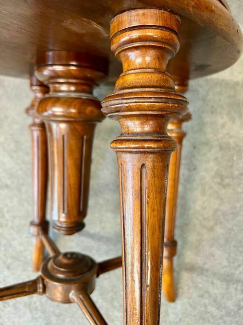 Late Victorian Walnut Revolving Music Chair / Stoo photo vintage