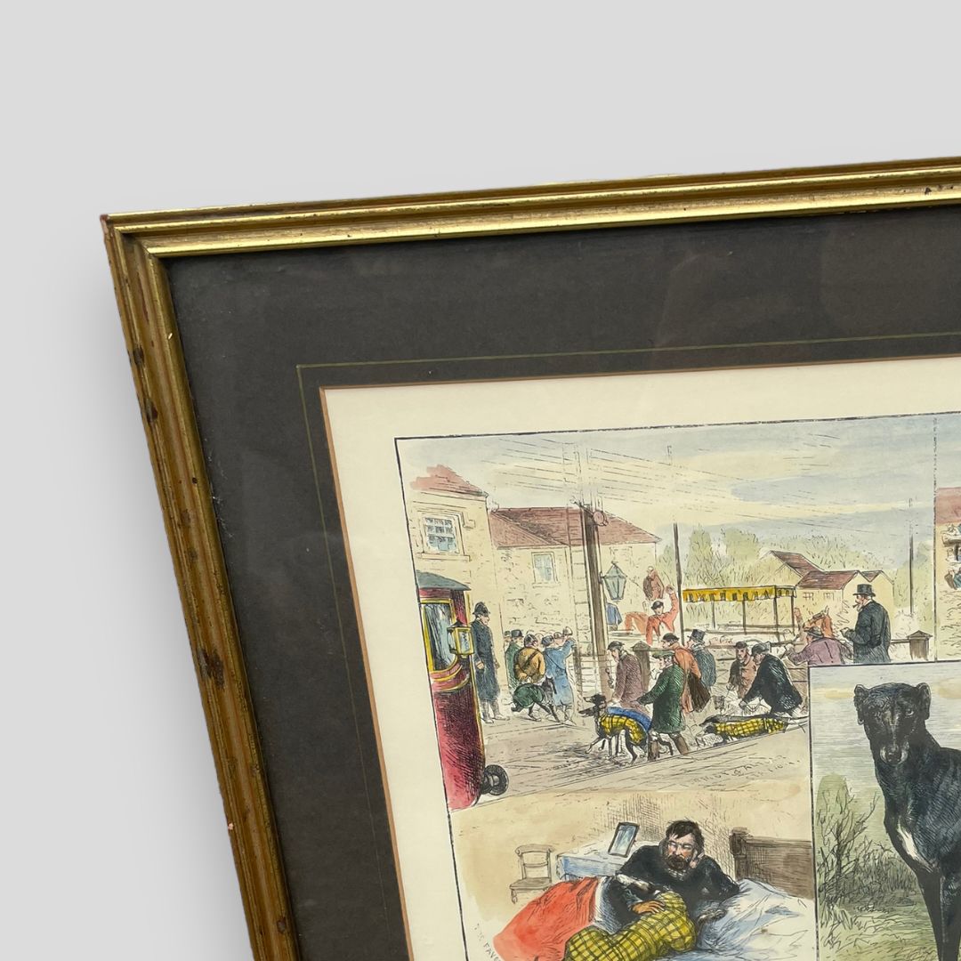 The Coursing Meeting At Altcar, Near Liverpool’, Hand Painted C19th Engraving photo Art