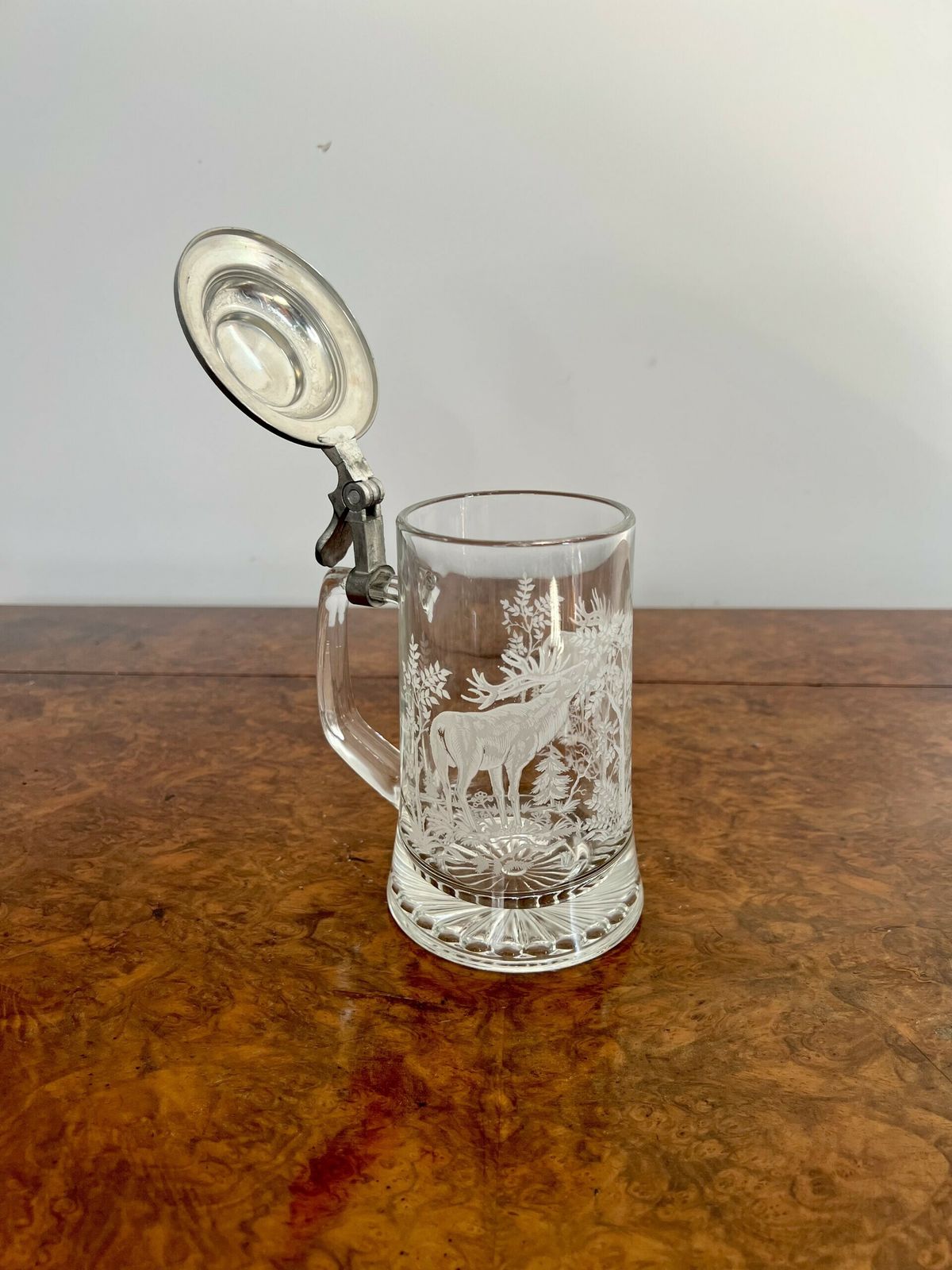 Outstanding Quality Antique Etched Glass Tankard photo furniture