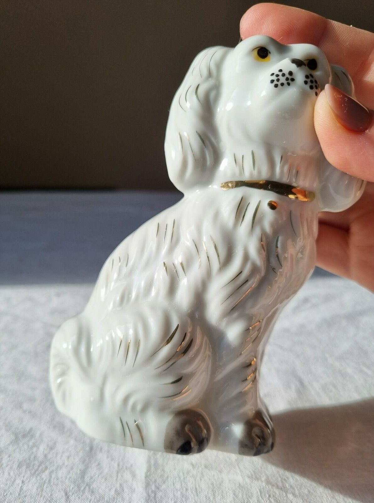 Mid Century Modern White Spaniel Dog Sculpture, Italy, 1960s, Collectible Figurine, Vintage Dog Figurine, Cute Puppy, Gift Idea photo buy