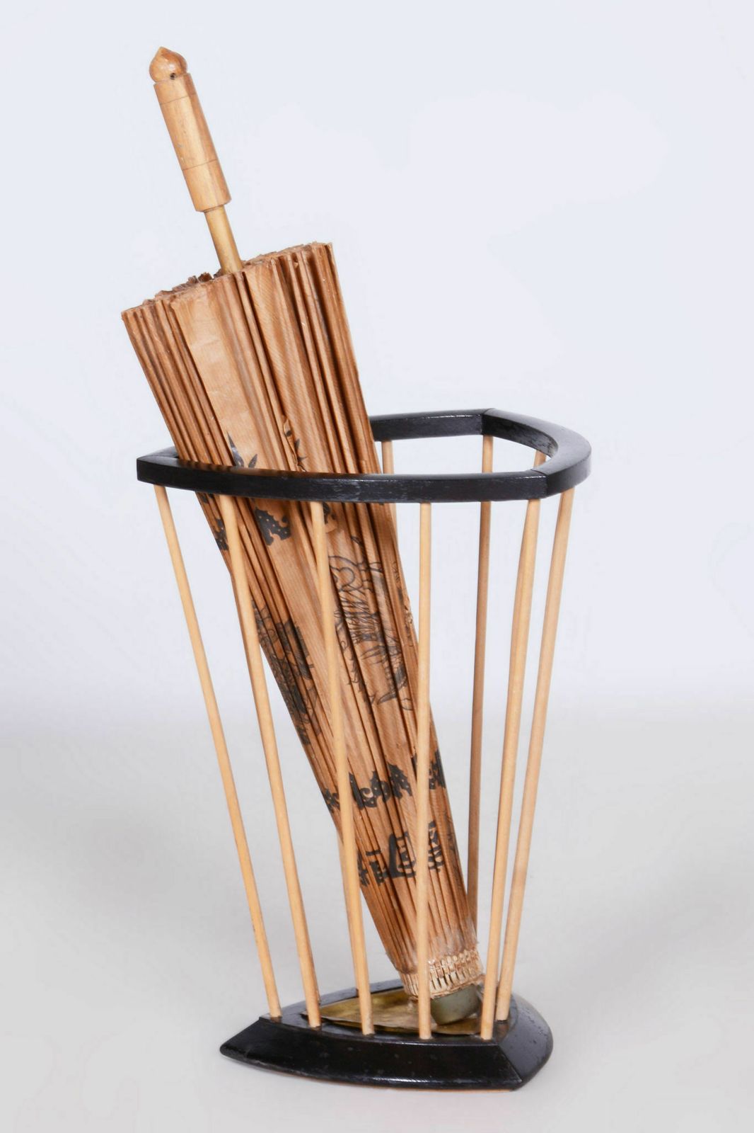 Restored Midcentury Beech Umbrella Stand, Revived Polish, Czechia, 1950s