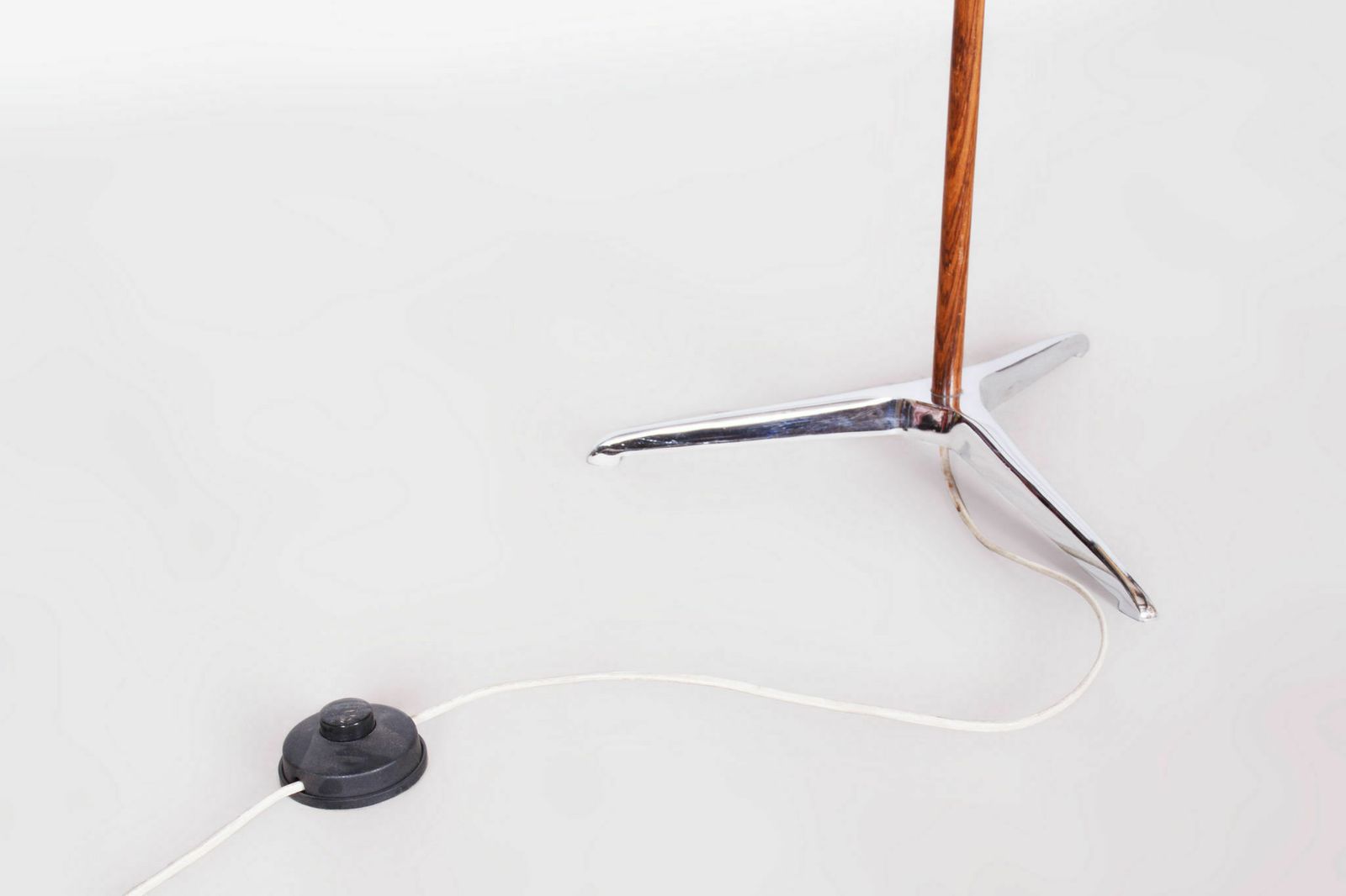 Original Midcentury Floor Lamp, Palisandr, Chrome Plated Steel, Czechia, 1960s photo 450.0