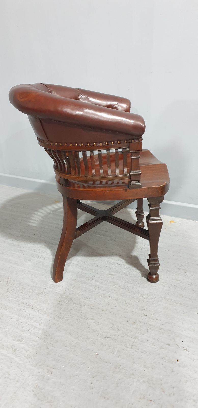 Victorian Mahogany Desk Chair, 1800s photo for sale