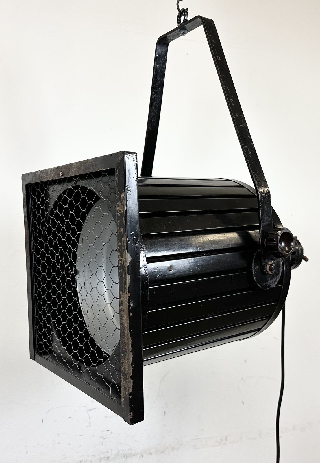 Large Vintage Black Theatre Spotlight, 1960s photo vinterior