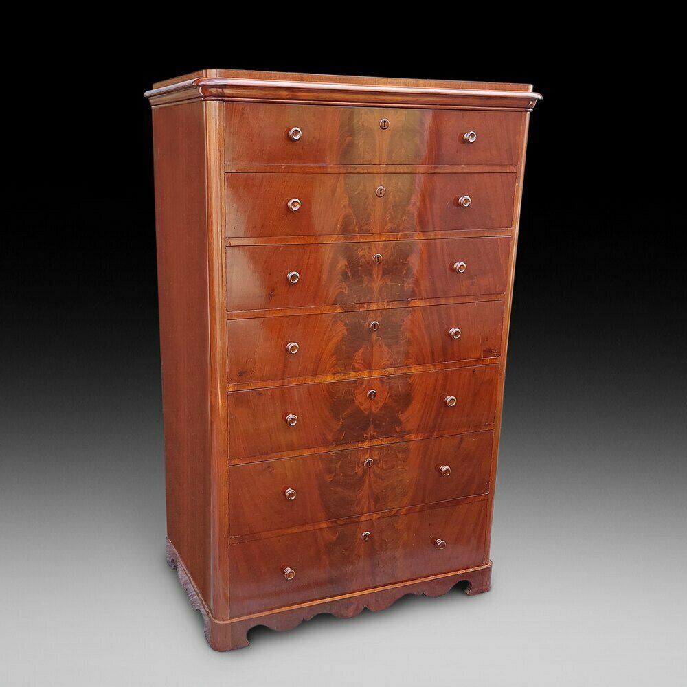 Victorian Flame Mahogany Semanier Chest