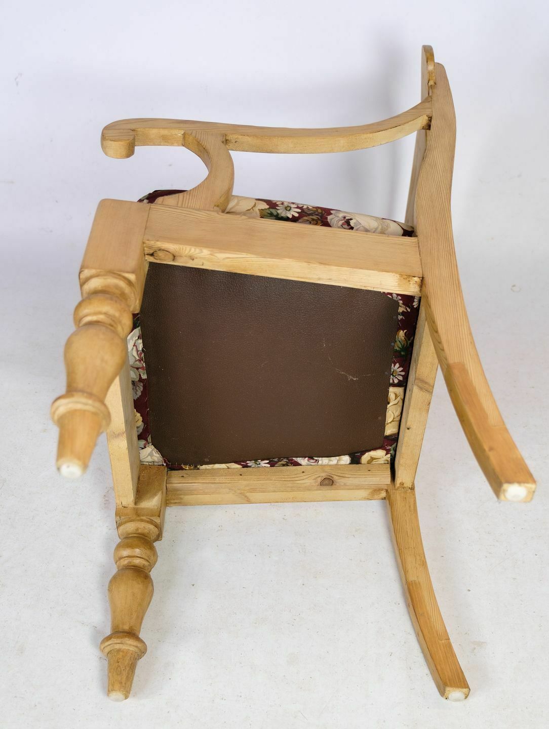 Armchair In Pine & Flowered Covers From 1890s photo buy