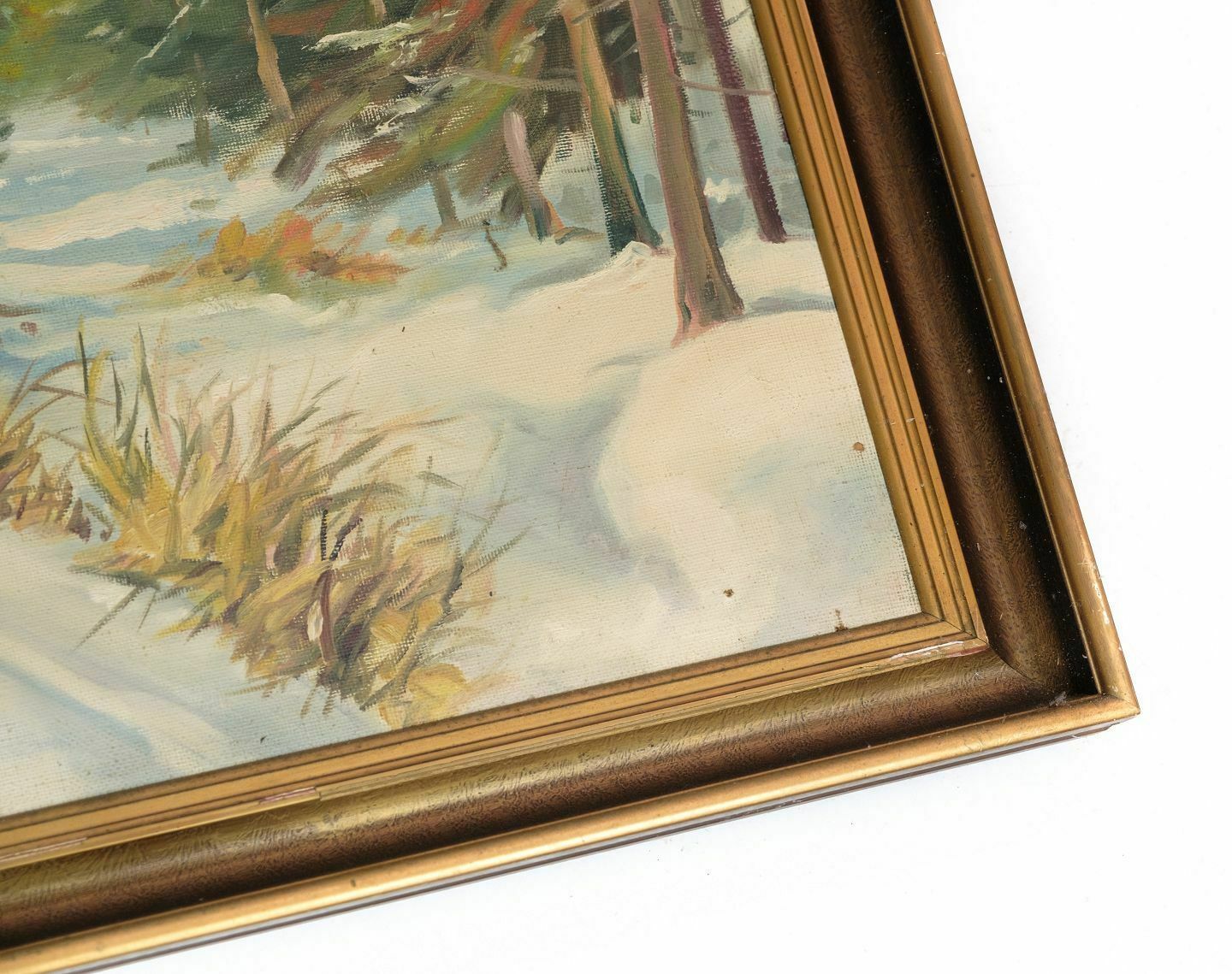 Painting Canvas With Motif Of Snow Landscape Fron 1930s photo Art