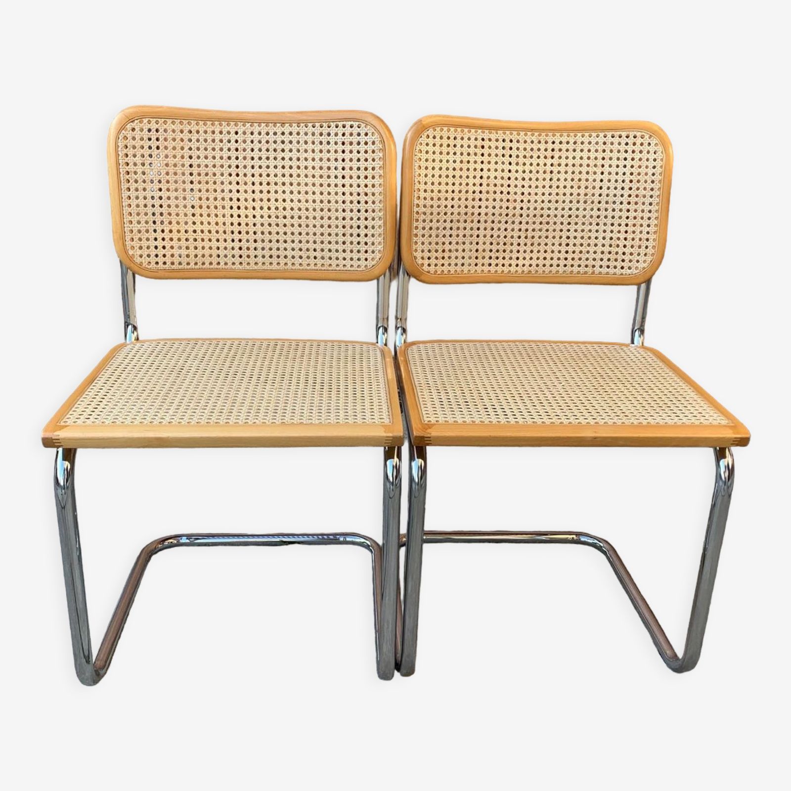 Pair Of Mid Century Cesca Chairs By Marcel Breuer