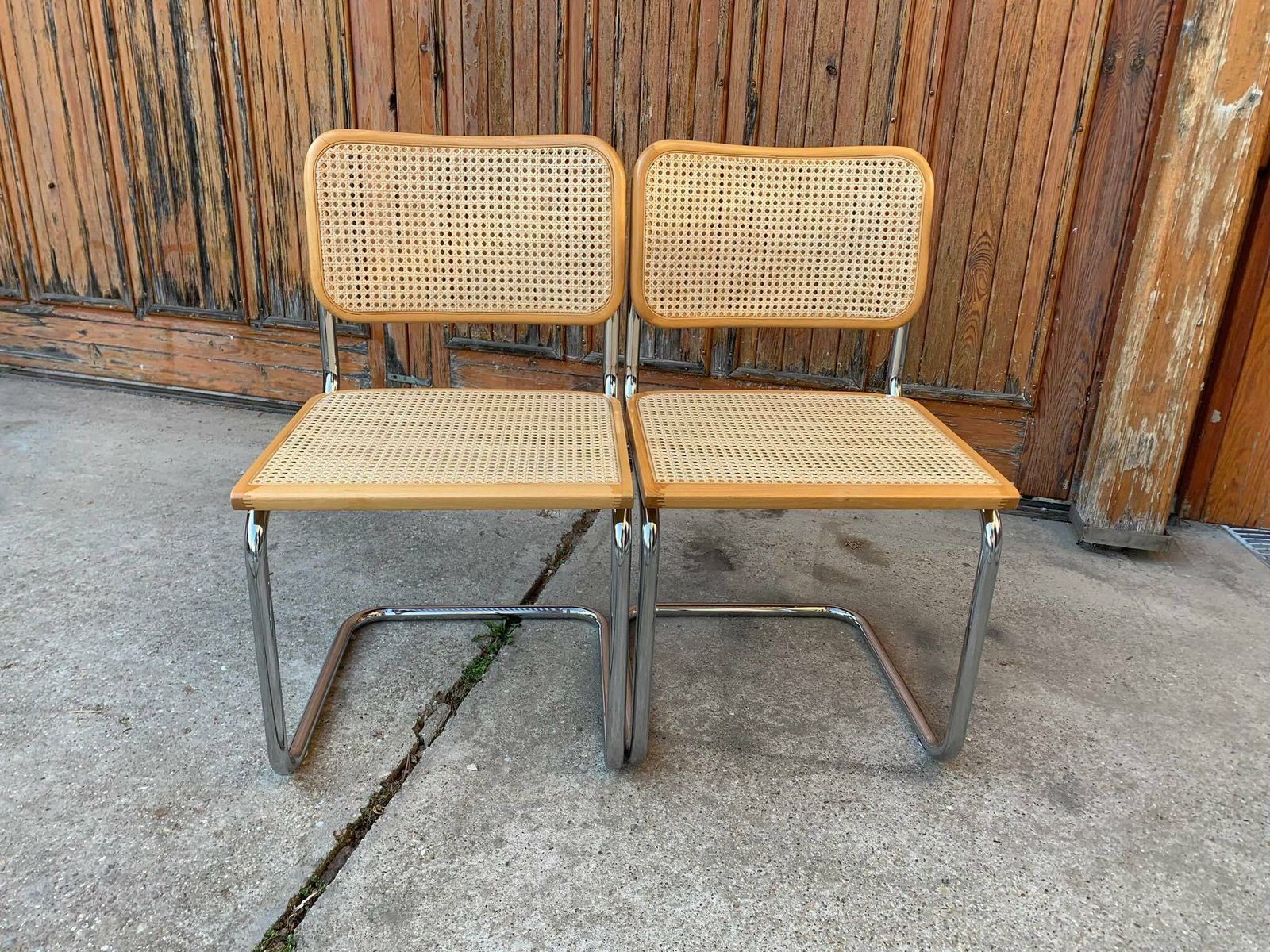 Pair Of Mid Century Cesca Chairs By Marcel Breuer photo for sale