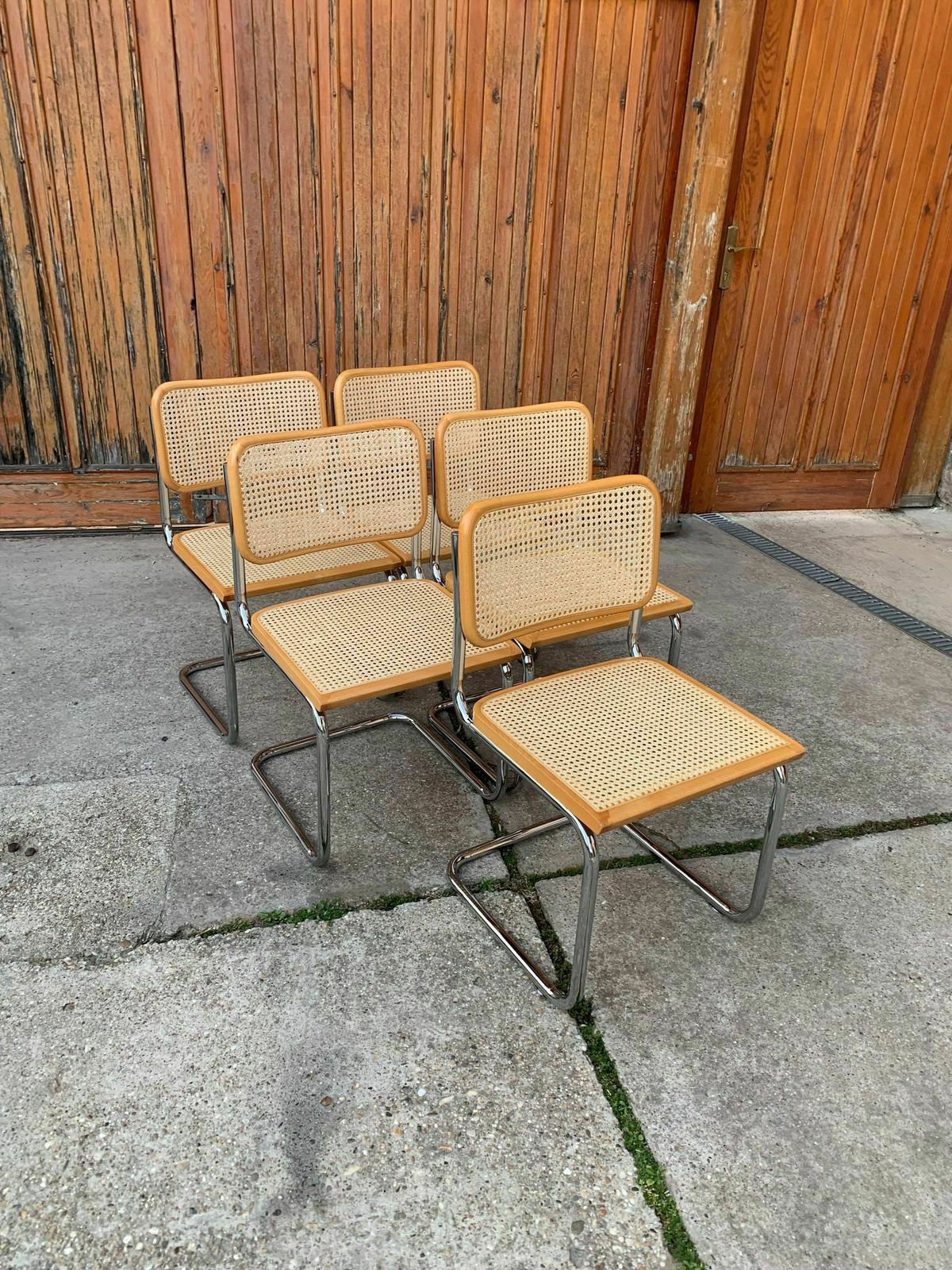 Set Of 5 Mid Century Italian B32 Cesca Chairs By Marcel Breuer, 1970s photo Furniture