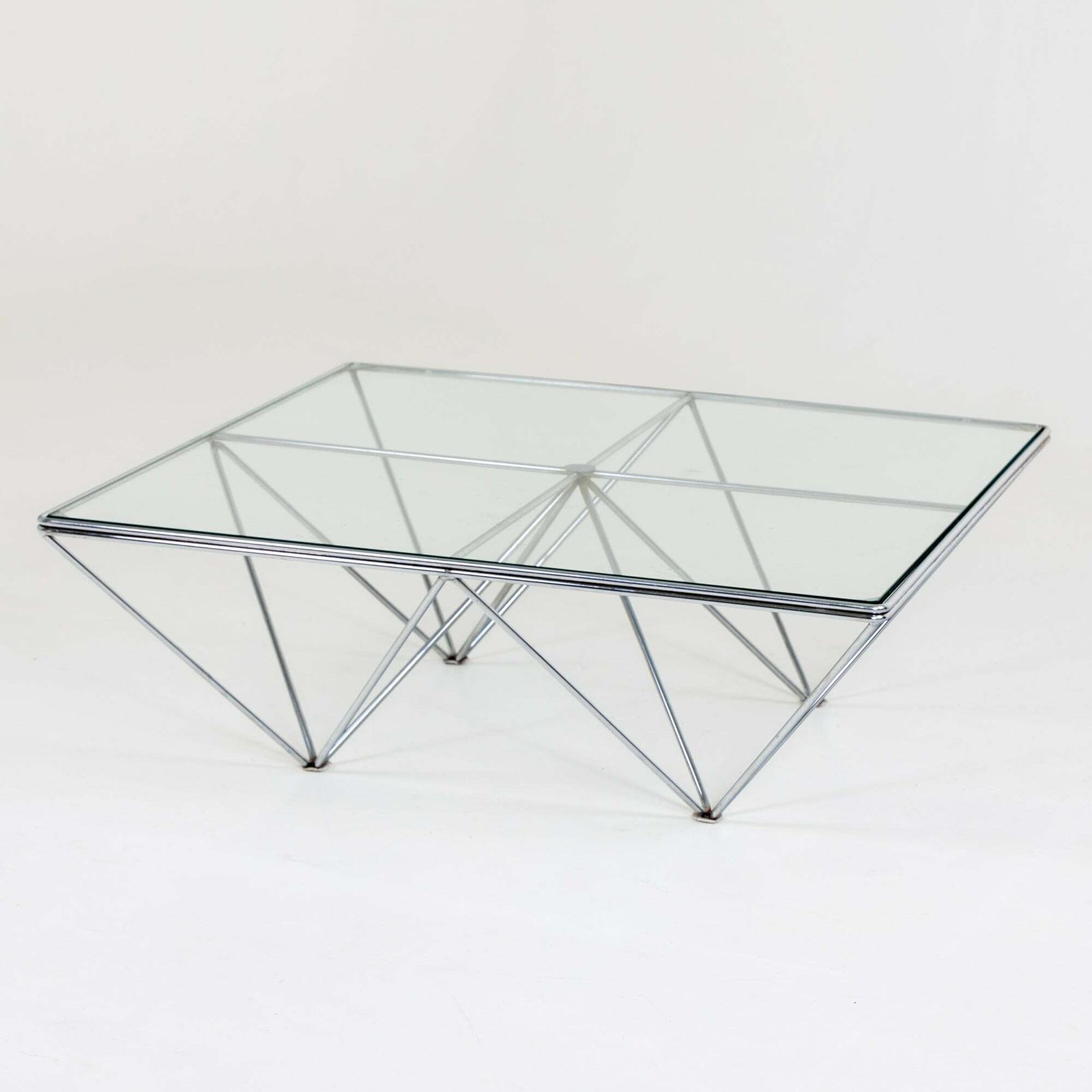 Square Coffee Table Alanda, Chromed Metal, Attributed To Paolo Piva For B&B Italia, Italy 1980s