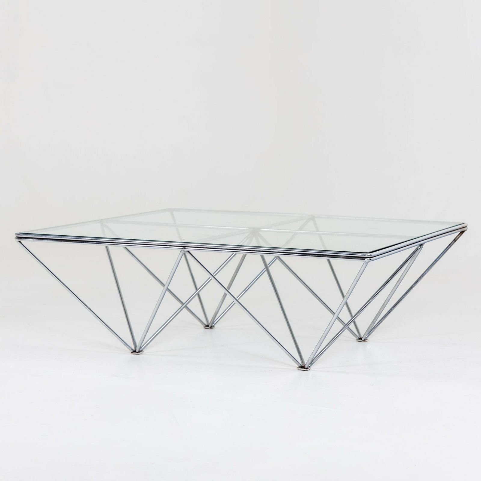 Square Coffee Table Alanda, Chromed Metal, Attributed To Paolo Piva For B&B Italia, Italy 1980s photo Furniture