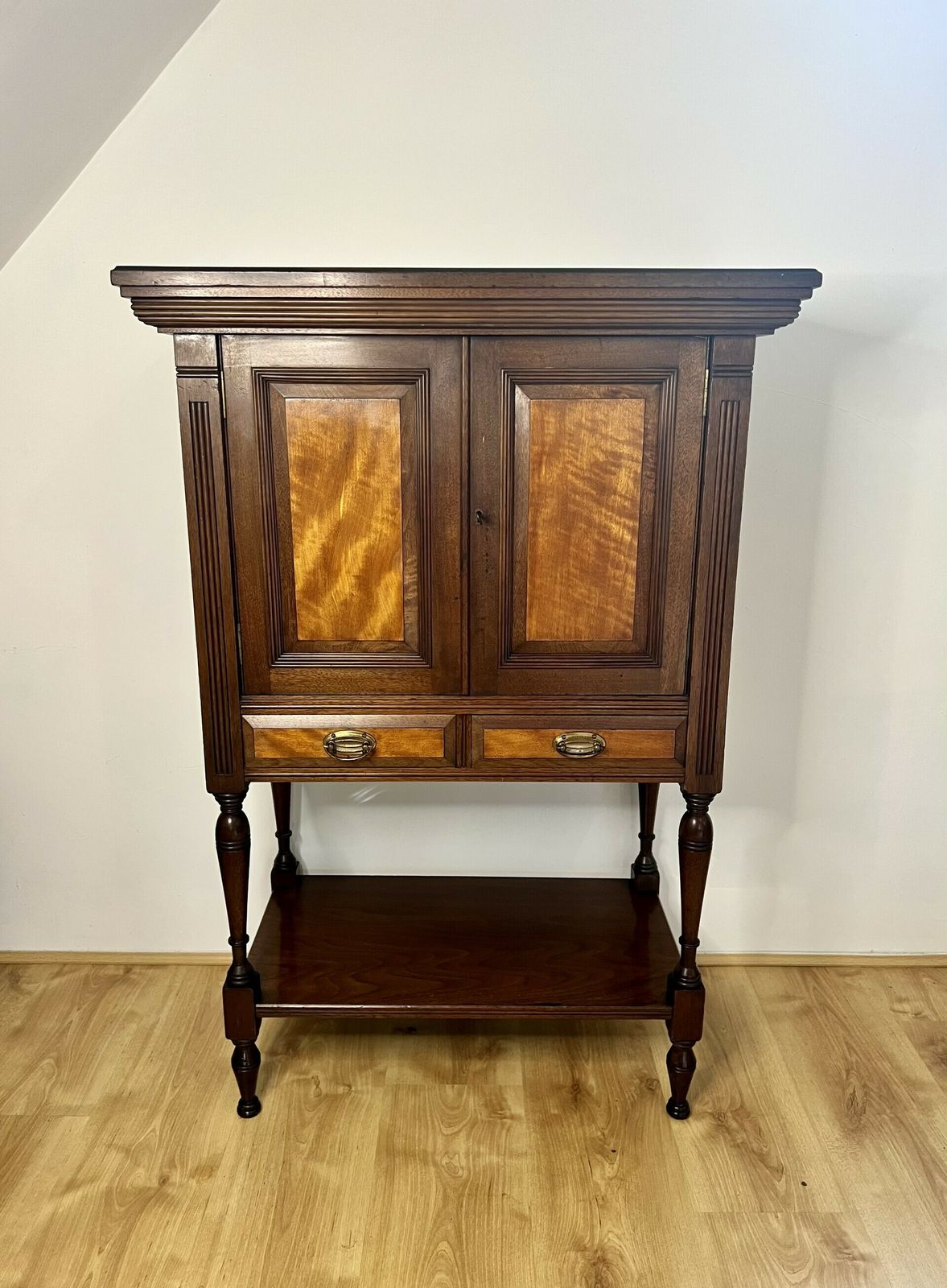 Victorian Quality Mahogany And Satinwood Side Cabinet