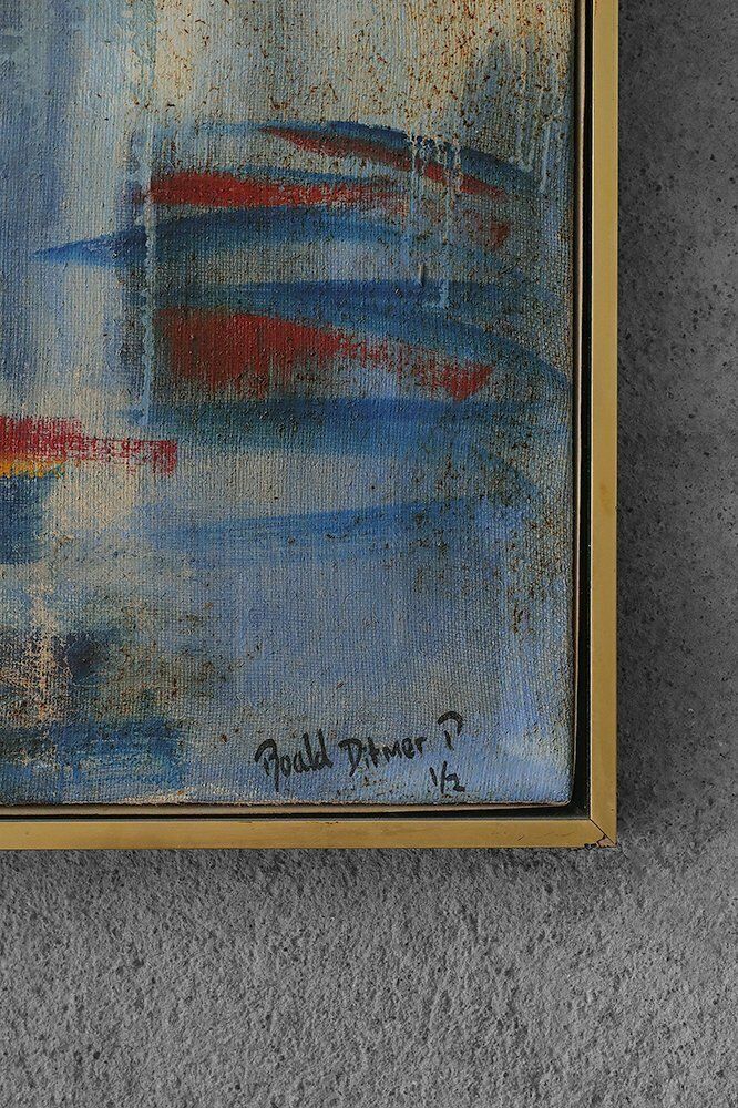 Roald Ditmer, Abstract Diptych, Olieverf Op Doek, Jaren 1980, Ingelijst, Set Van 2 photo vinterior