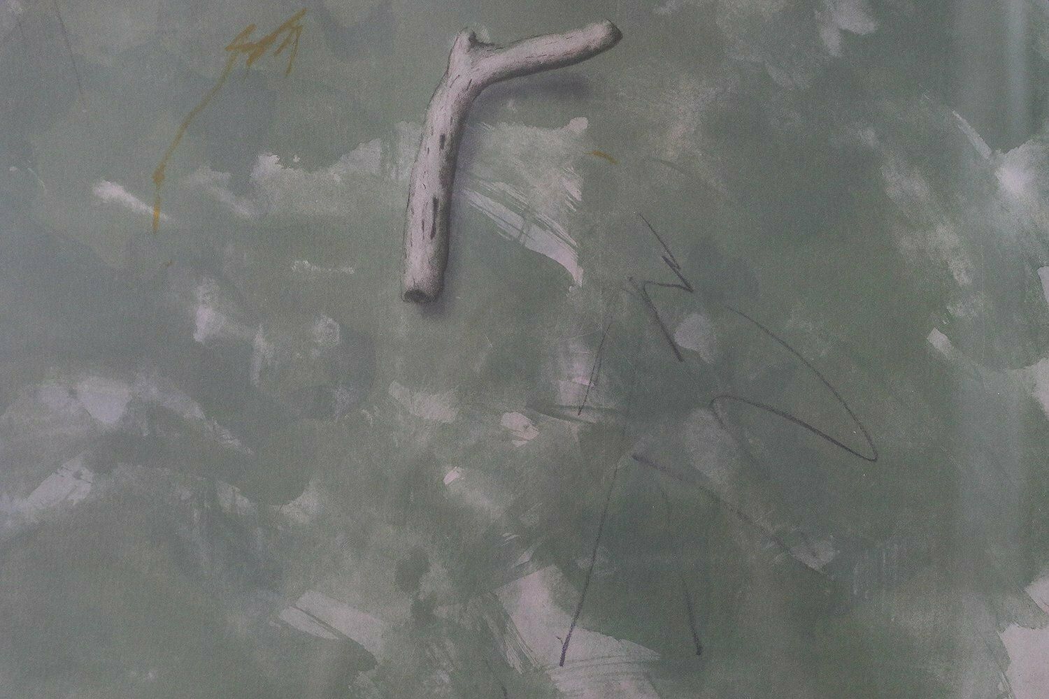 Lennart Aschenbrenner, Composition With Stick, Color Lithograph, 1986, Framed photo for sale