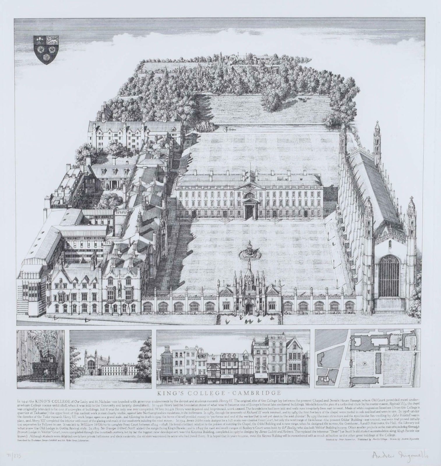 Andrew Ingamells King's College, Cambridge Etching By Andrew Ingamells