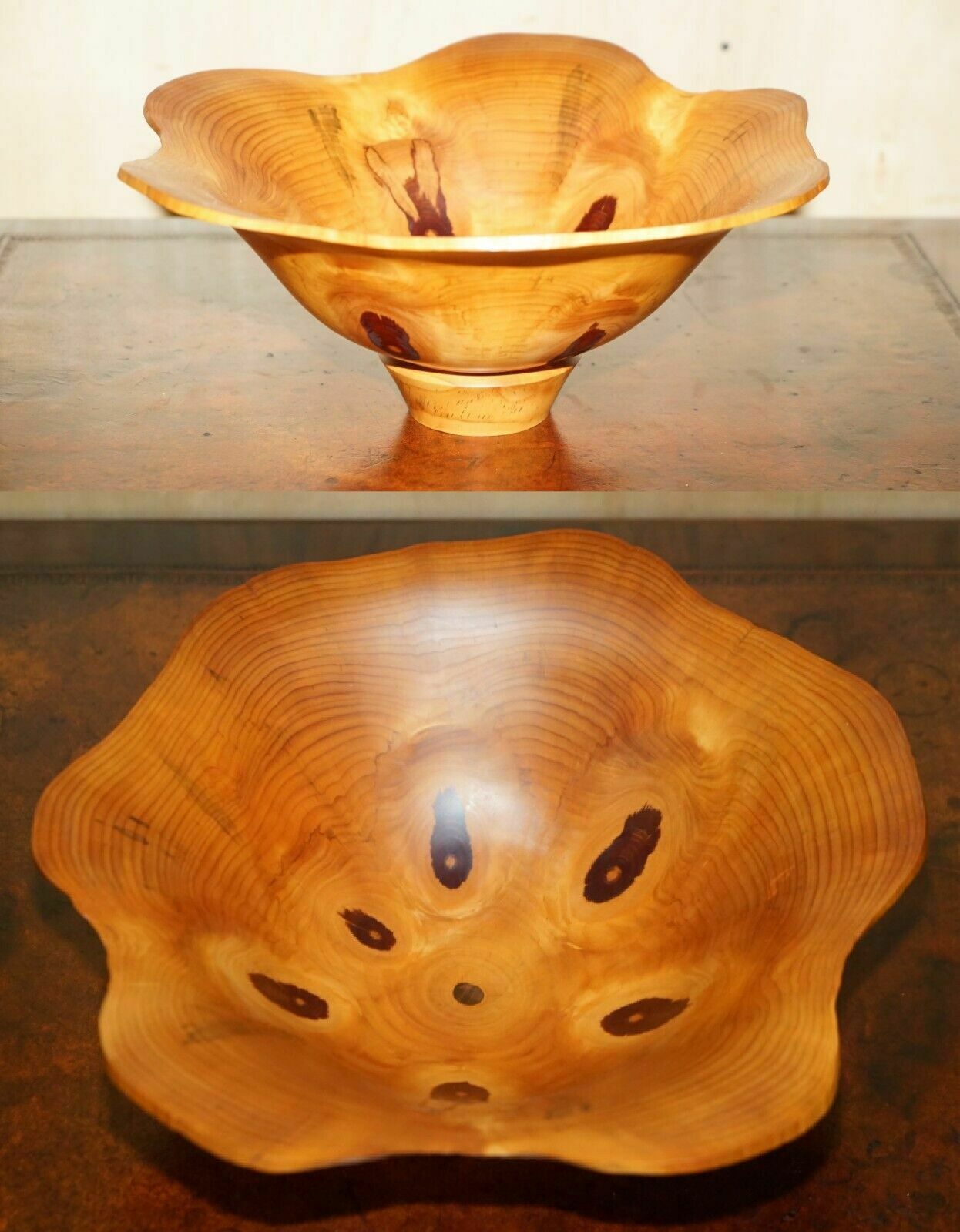 Super Rare Large Monkey Puzzle Wood Fruit Bowl By Gregory Jervis Moreton