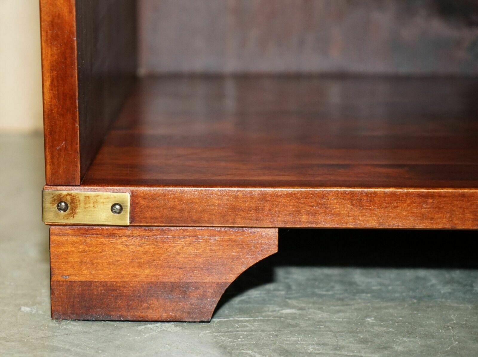 photo for sale Pair Of Miliary Campaign Side End Lamp Wine Bedside Table Chests With Drawers