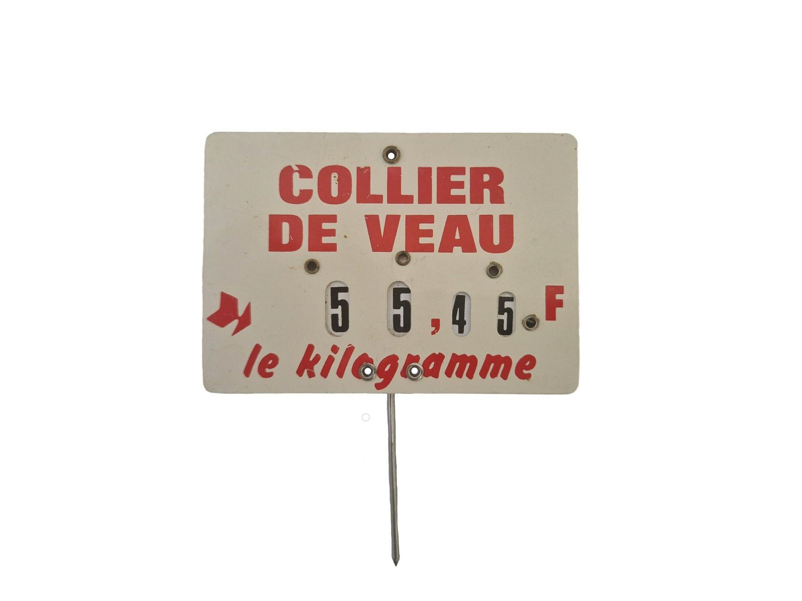 Prijskaartjes Voor Slagerij – Set Van 4 Vintage Franse Winkelbordje photo 52.0