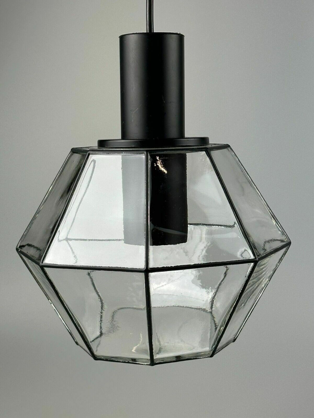 60s 70s Hanging Lamp Ceiling Lamp By Limburg Leuchten Germany Glass Metal photo vintage