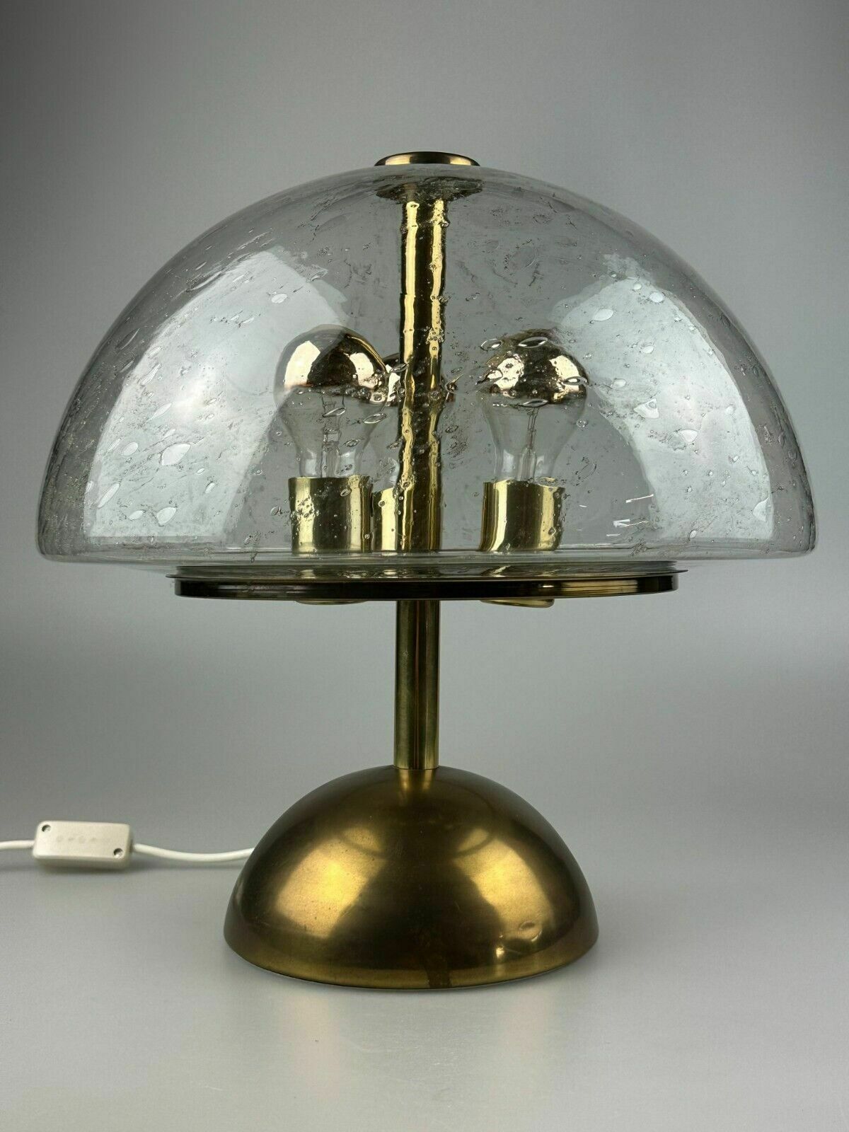Lighting 60s 70s Table Lamp By Doria Leuchten Germany Glass & Brass Space Age photo