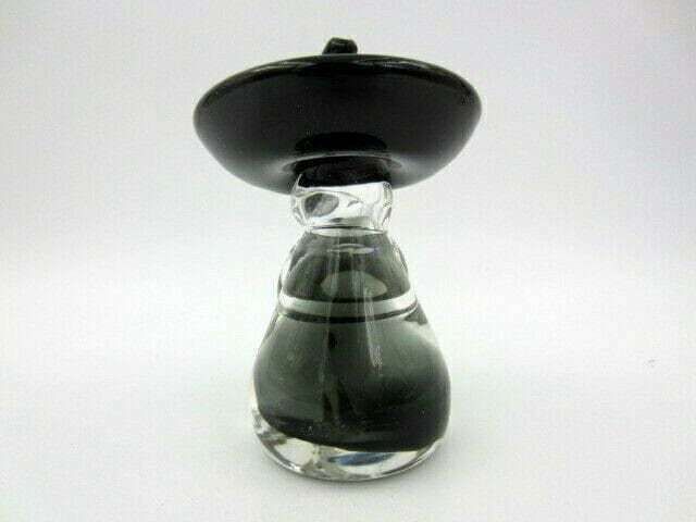 Murano Smokey Grey Art Glass Figurine Oball Chinese Mexican Man Sculpture photo for sale