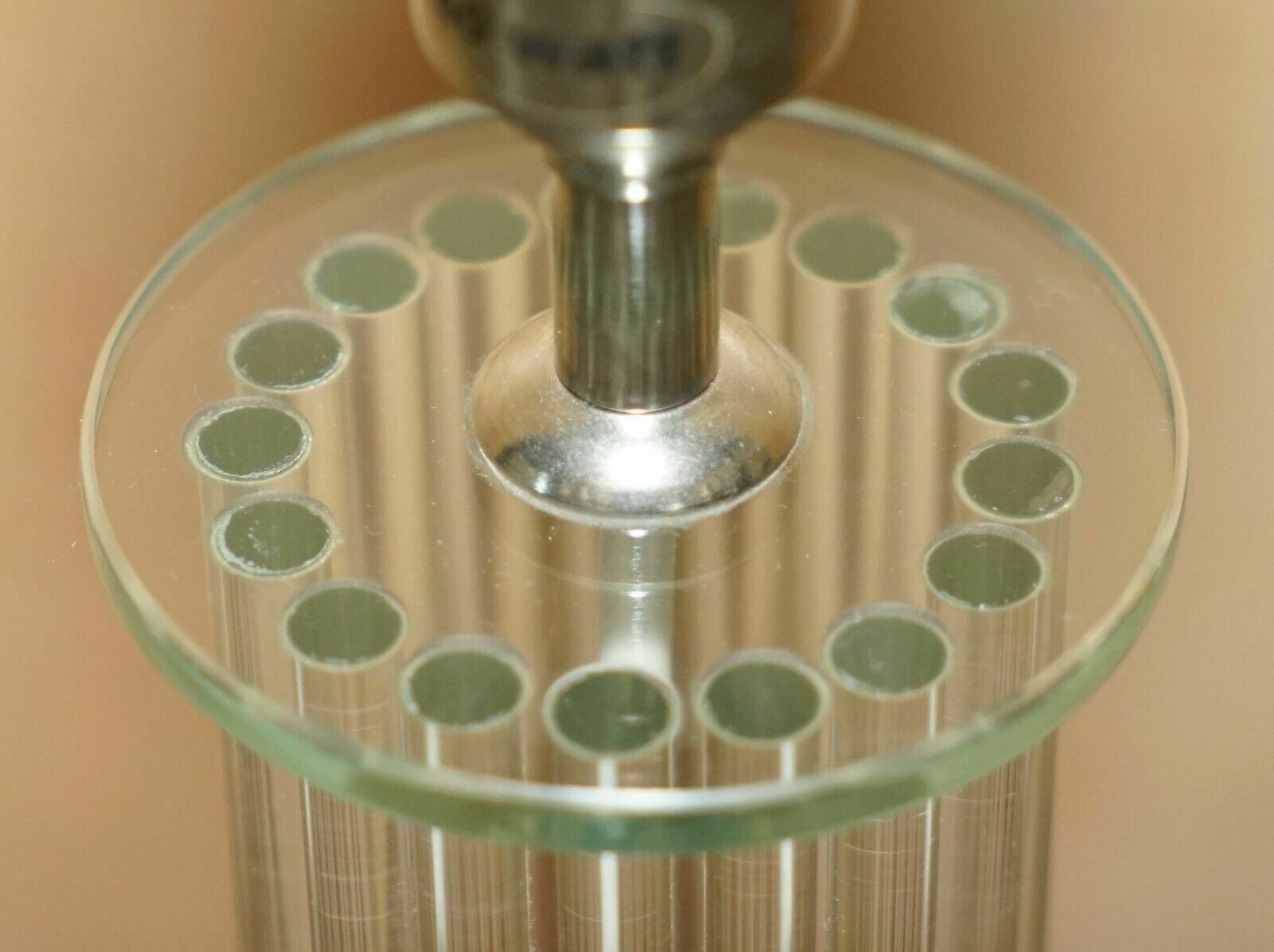 Super Cool Glass & Brass Designer Tall Multiple Column Lamp Must See Pictures photo for sale