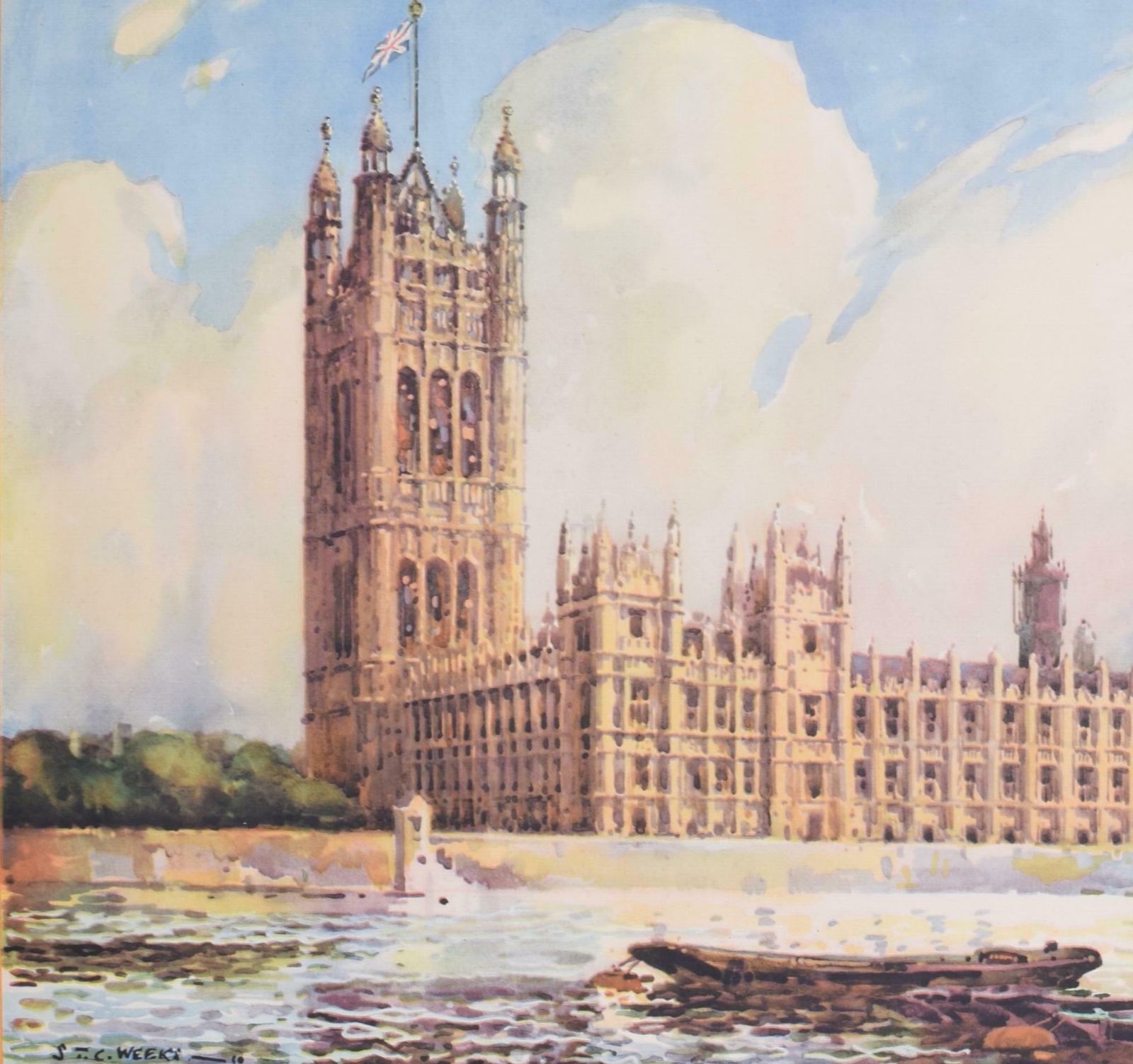 Sydney Thomas Charles Weeks Houses Of Parliament Original Vintage Poster For National Savings By Stc Weeks photo furniture