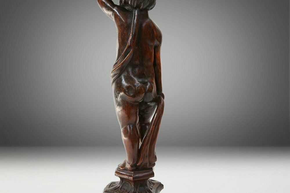 photo furniture Vintage Pedestal Table With Putti, 1850s