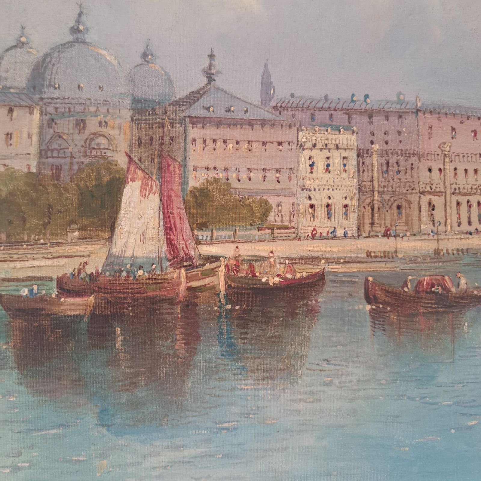 Victorian Oil Painting Of Venice From The Lagoon photo for sale