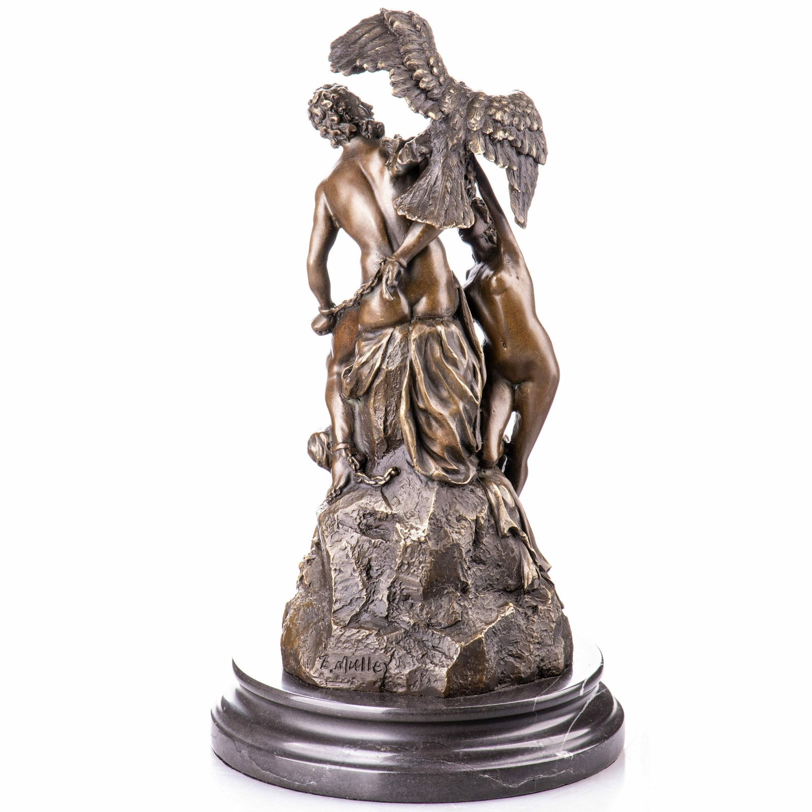 Mythological Bronze Figure “Prometheus, Lamented By The Okeanids” E.Müller photo furniture