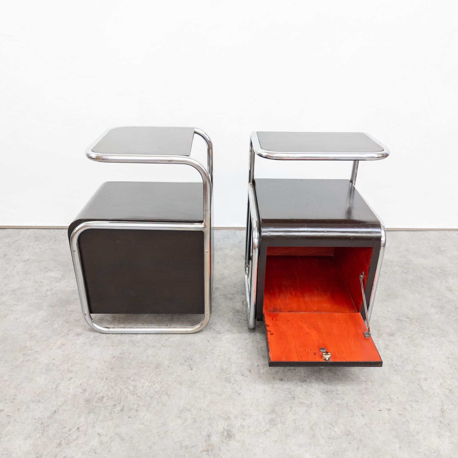 Unique Bauhaus Tubular Steel Night Stands By Hynek Gottwald photo vinterior