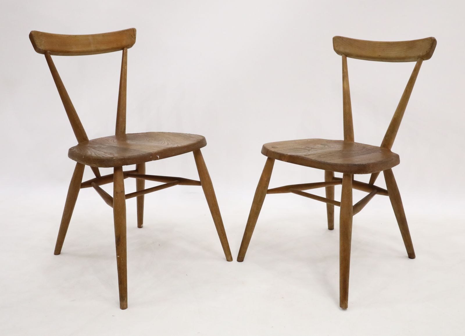 2 Ercol School/Playroom Staking Chairs 1950s Natural Finish Free Uk Delivery* photo vinterior