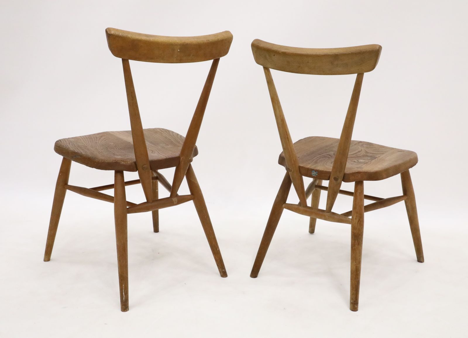 photo buy 2 Ercol School/Playroom Staking Chairs 1950s Natural Finish Free Uk Delivery*