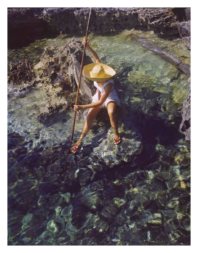 Sabina Spear Fishing By Toni Frissell Archival Pigment Print Oversize Framed In Black photo furniture
